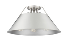 Golden 3306-3FM PW-PW - Yep by Golden Lighting Orwell 3-light Flush Mount in Pewter